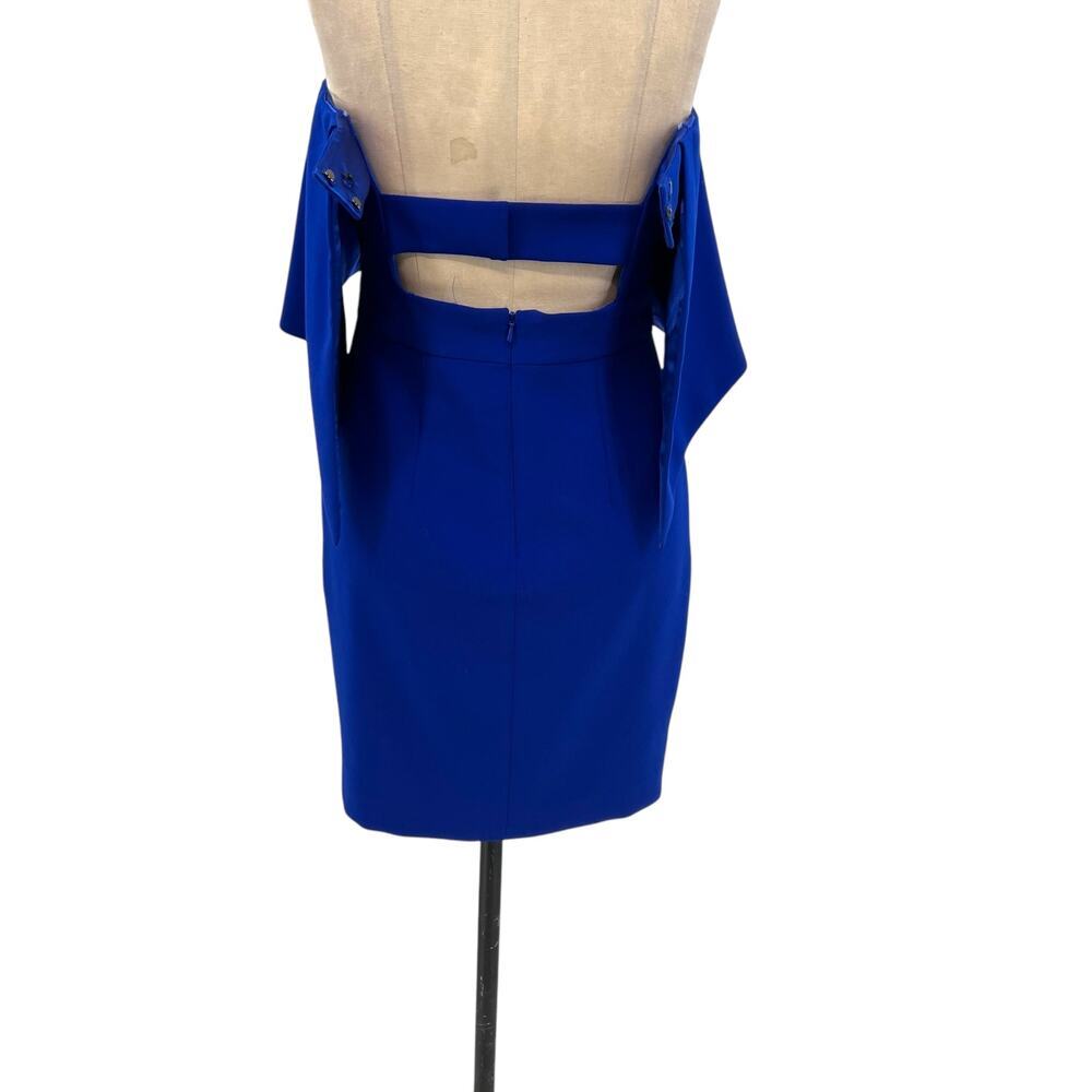 Jay Godfrey Cobalt Blue Viola‎ Dress Strapless Ruffle Detail Mini Size US 4 - Picture 6 of 12
